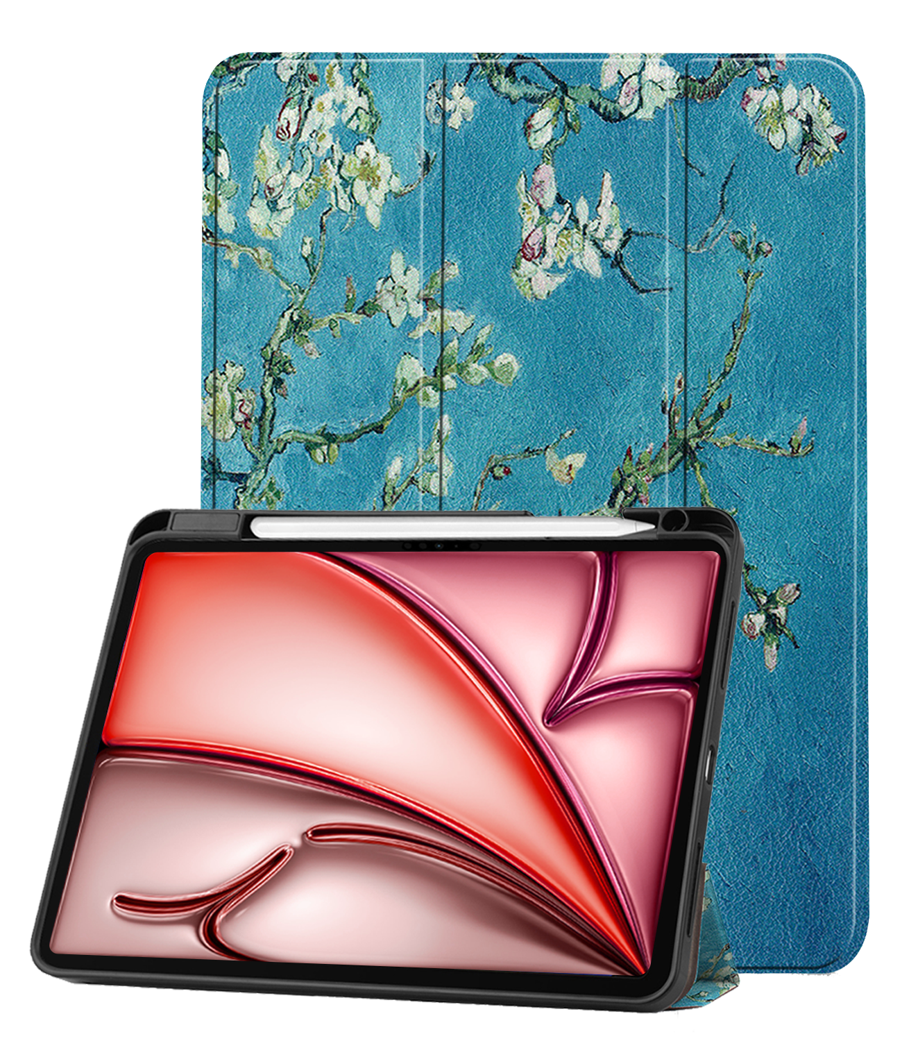 NoXx Hoesje Geschikt voor iPad Air 6 (11 inch) Hoesje Case Hard Cover Hoes Book Case Met Uitsparing Geschikt voor Apple Pencil - Bloesem