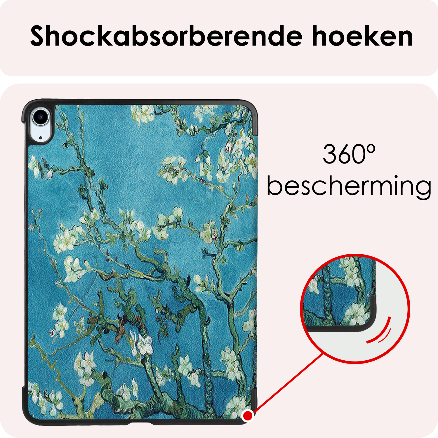 NoXx Hoesje Geschikt voor iPad Air 6 (11 inch) Hoesje Case Hard Cover Hoes Book Case Met Uitsparing Geschikt voor Apple Pencil - Bloesem
