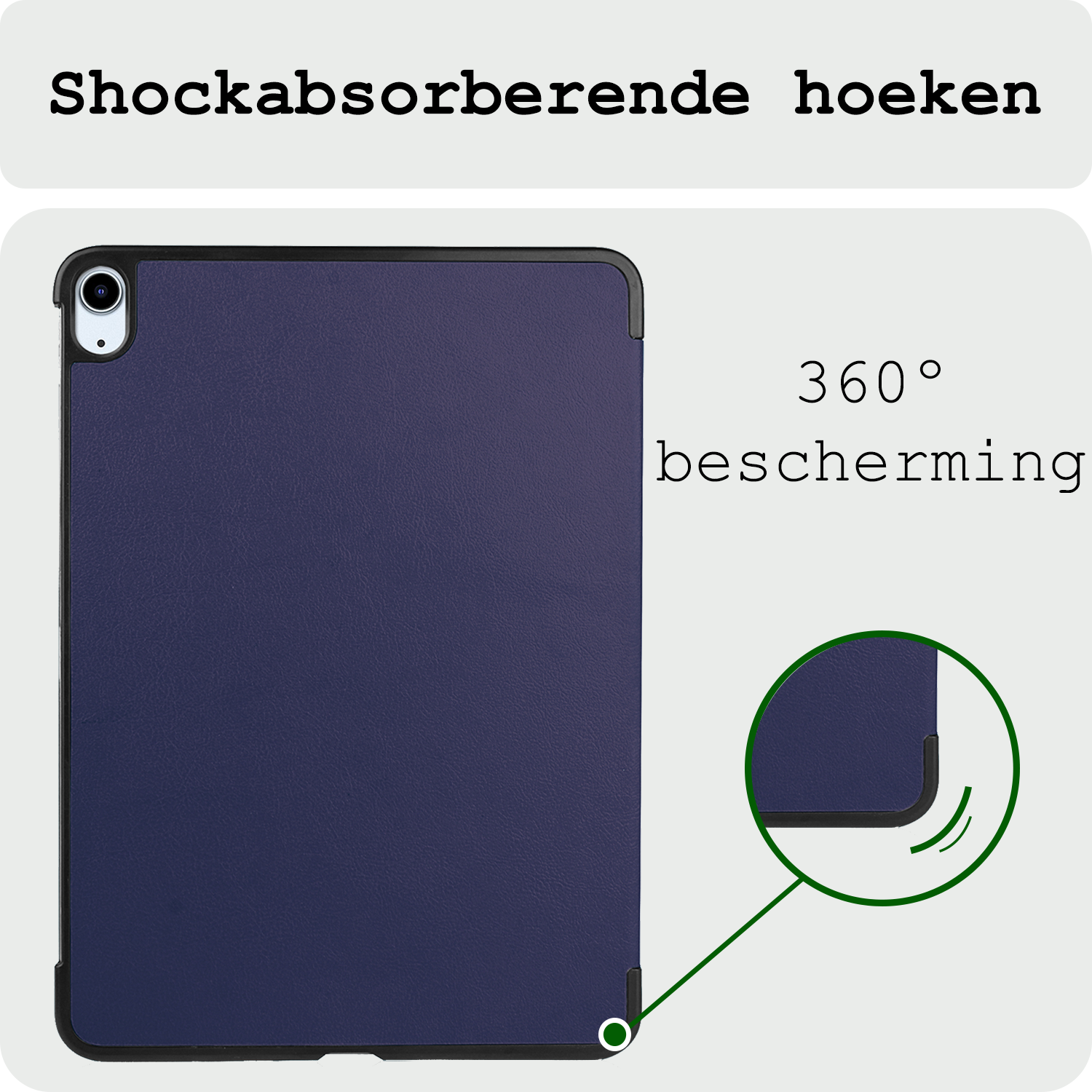 BASEY. Hoesje Geschikt voor iPad Air 6 (13 inch) Hoes Case Tablet Hoesje Tri-fold Met Uitsparing Geschikt voor Apple Pencil - Hoes Geschikt voor iPad Air 2024 (13 inch) Hoesje Hard Cover Bookcase Hoes - Donkerblauw