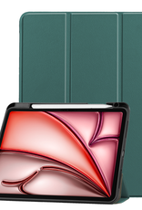 NoXx Hoesje Geschikt voor iPad Air 6 (11 inch) Hoesje Case Hard Cover Hoes Book Case Met Uitsparing Geschikt voor Apple Pencil - Donkergroen