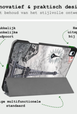 BASEY. Hoesje Geschikt voor iPad Air 6 (13 inch) Hoes Case Tablet Hoesje Tri-fold Met Uitsparing Geschikt voor Apple Pencil - Hoes Geschikt voor iPad Air 2024 (13 inch) Hoesje Hard Cover Bookcase Hoes - Eiffeltoren