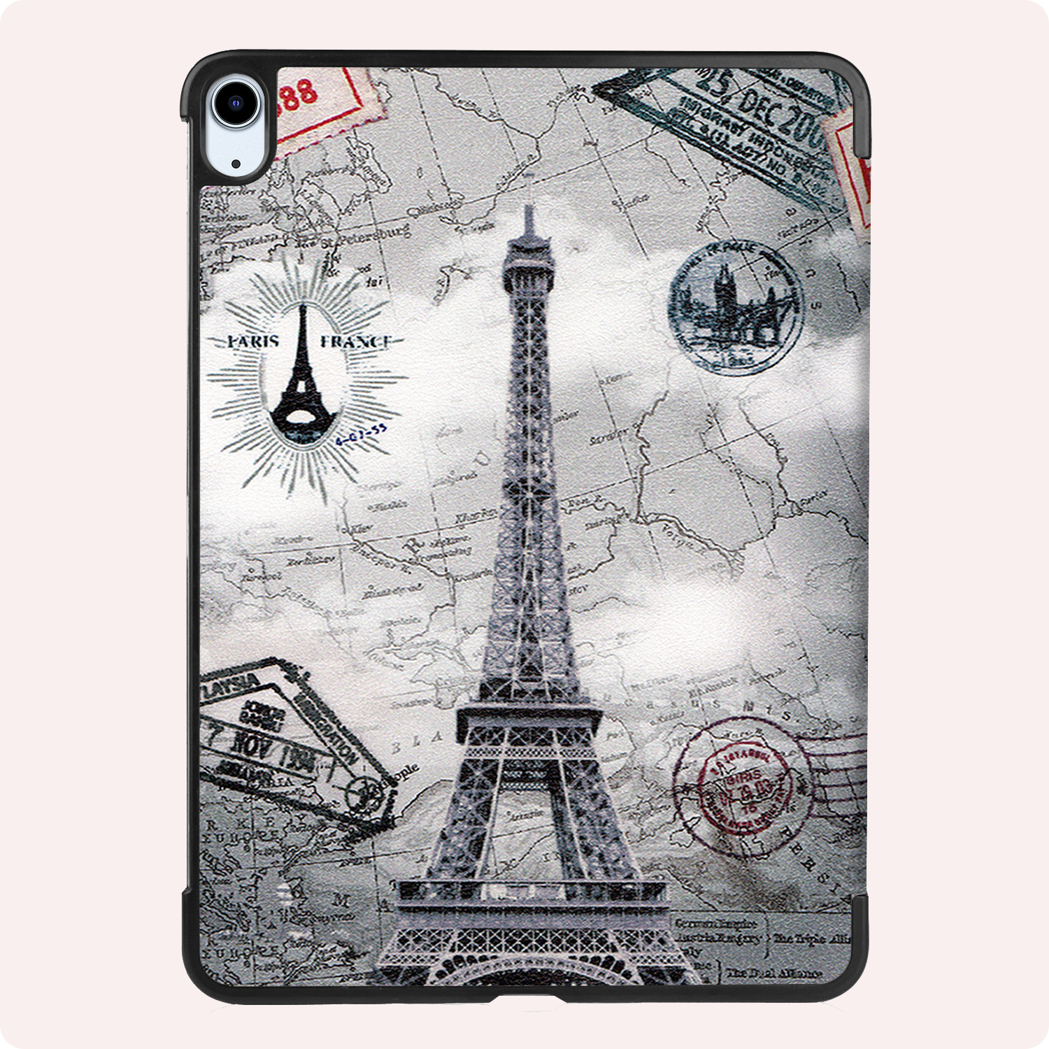 NoXx Hoesje Geschikt voor iPad Air 6 (11 inch) Hoesje Case Hard Cover Hoes Book Case Met Uitsparing Geschikt voor Apple Pencil - Eiffeltoren