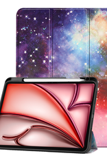 NoXx Hoesje Geschikt voor iPad Air 6 (11 inch) Hoesje Case Hard Cover Hoes Book Case Met Uitsparing Geschikt voor Apple Pencil - Galaxy