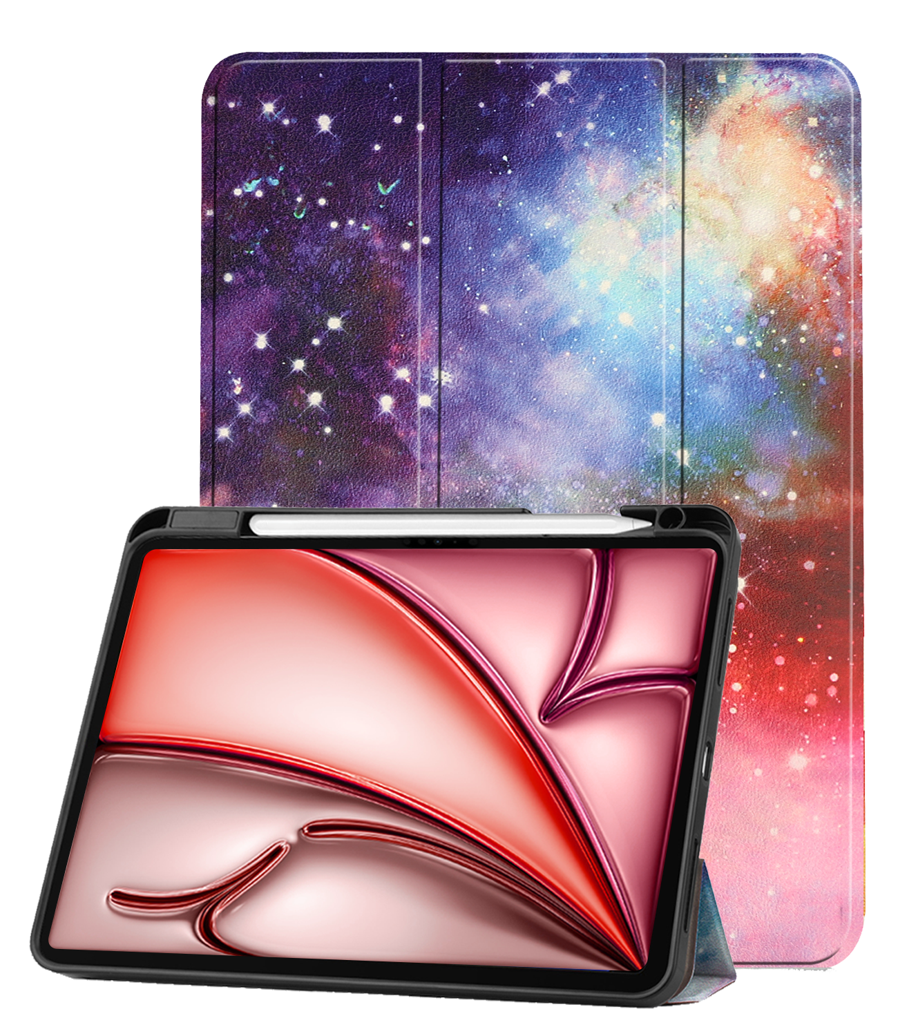 NoXx Hoesje Geschikt voor iPad Air 6 (11 inch) Hoesje Case Hard Cover Hoes Book Case Met Uitsparing Geschikt voor Apple Pencil - Galaxy