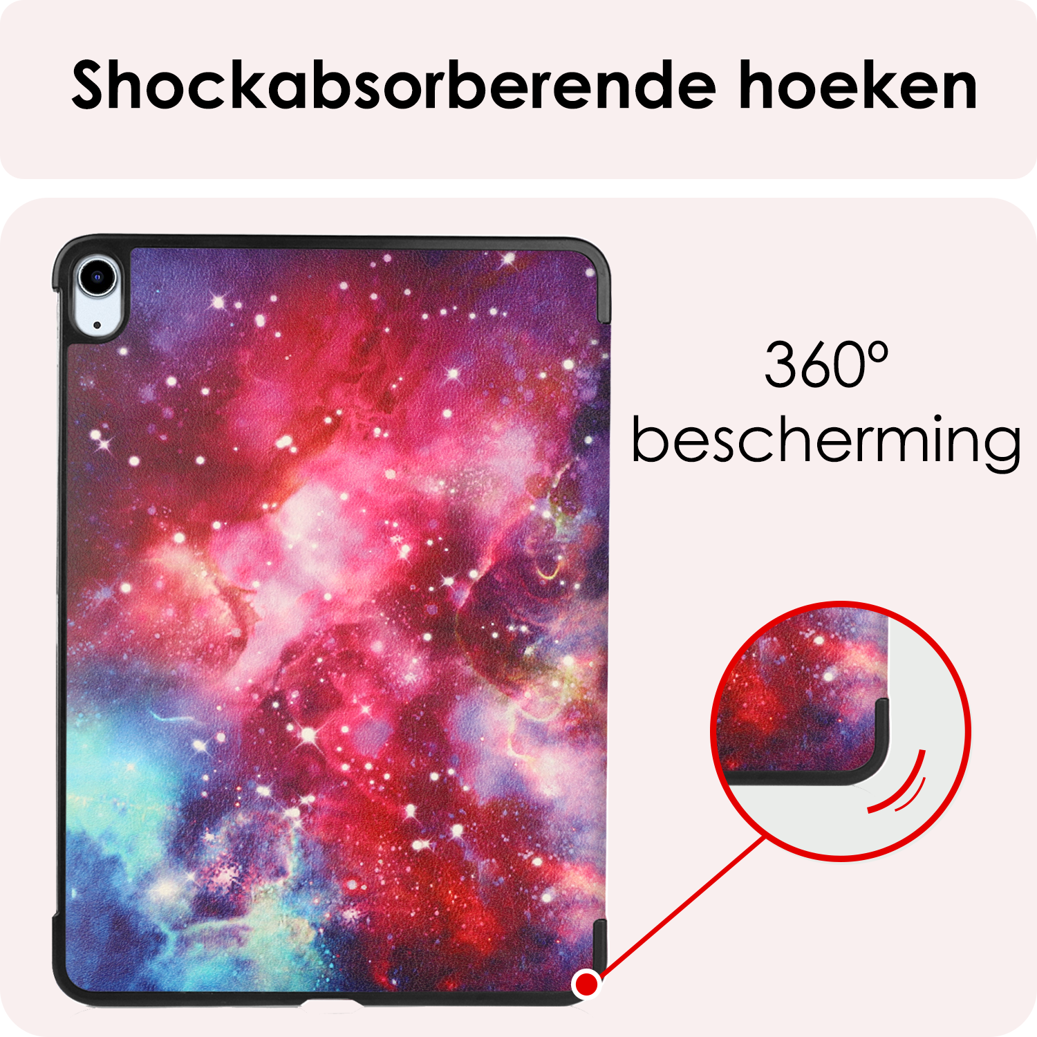 NoXx Hoesje Geschikt voor iPad Air 6 (11 inch) Hoesje Case Hard Cover Hoes Book Case Met Uitsparing Geschikt voor Apple Pencil - Galaxy