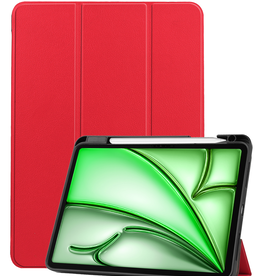 BASEY. BASEY. iPad Air 6 (13 inch) Hoesje Met Uitsparing Apple Pencil - Rood