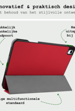 BASEY. Hoesje Geschikt voor iPad Air 6 (13 inch) Hoes Case Tablet Hoesje Tri-fold Met Uitsparing Geschikt voor Apple Pencil - Hoes Geschikt voor iPad Air 2024 (13 inch) Hoesje Hard Cover Bookcase Hoes - Rood
