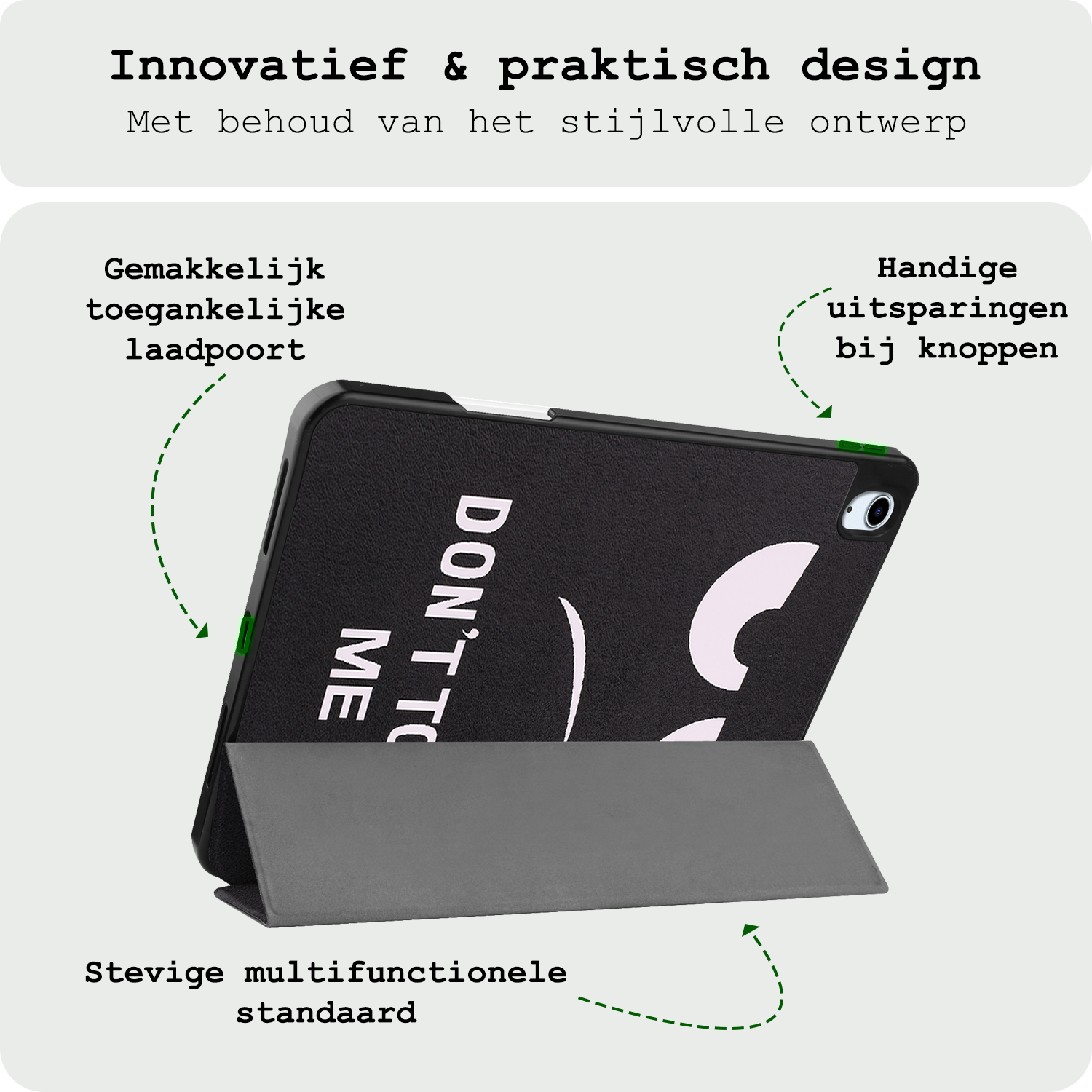 BASEY. Hoesje Geschikt voor iPad Air 6 (13 inch) Hoes Case Tablet Hoesje Tri-fold Met Uitsparing Geschikt voor Apple Pencil - Hoes Geschikt voor iPad Air 2024 (13 inch) Hoesje Hard Cover Bookcase Hoes - Don't Touch Me