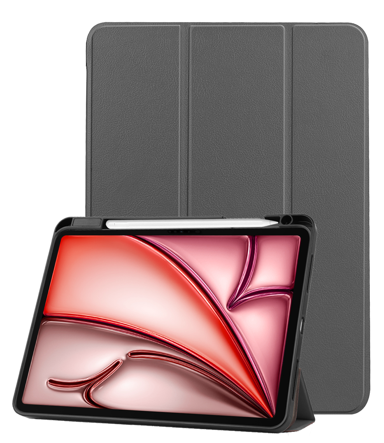 NoXx Hoesje Geschikt voor iPad Air 6 (11 inch) Hoesje Case Hard Cover Hoes Book Case Met Uitsparing Geschikt voor Apple Pencil - Grijs