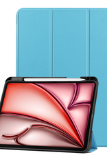 NoXx Hoesje Geschikt voor iPad Air 6 (11 inch) Hoesje Case Hard Cover Hoes Book Case Met Uitsparing Geschikt voor Apple Pencil - Lichtblauw