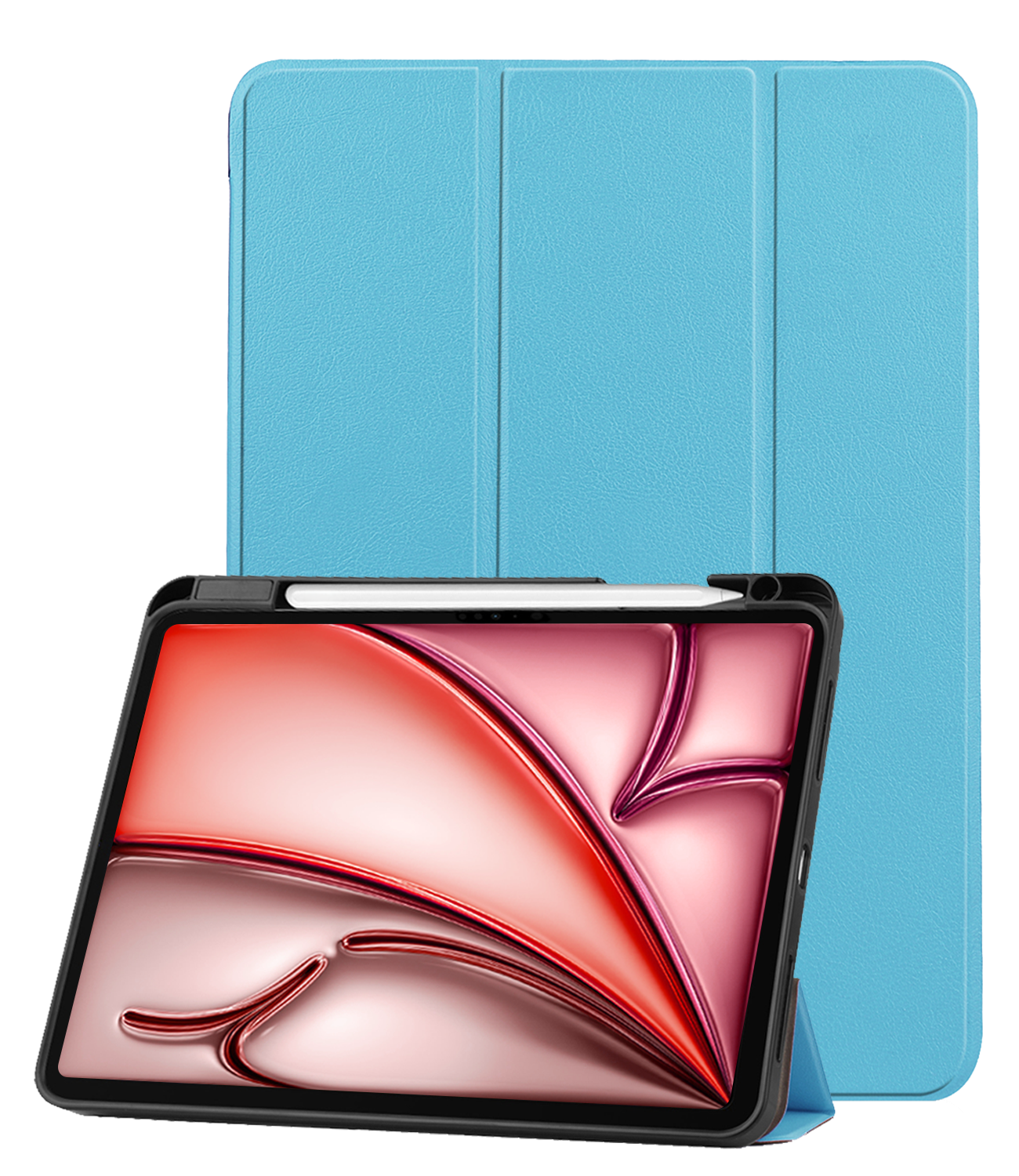 NoXx Hoesje Geschikt voor iPad Air 6 (11 inch) Hoesje Case Hard Cover Hoes Book Case Met Uitsparing Geschikt voor Apple Pencil - Lichtblauw