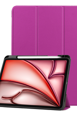 NoXx Hoesje Geschikt voor iPad Air 6 (11 inch) Hoesje Case Hard Cover Hoes Book Case Met Uitsparing Geschikt voor Apple Pencil - Paars