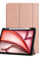 NoXx Hoesje Geschikt voor iPad Air 6 (11 inch) Hoesje Case Hard Cover Hoes Book Case Met Uitsparing Geschikt voor Apple Pencil - Rosé goud