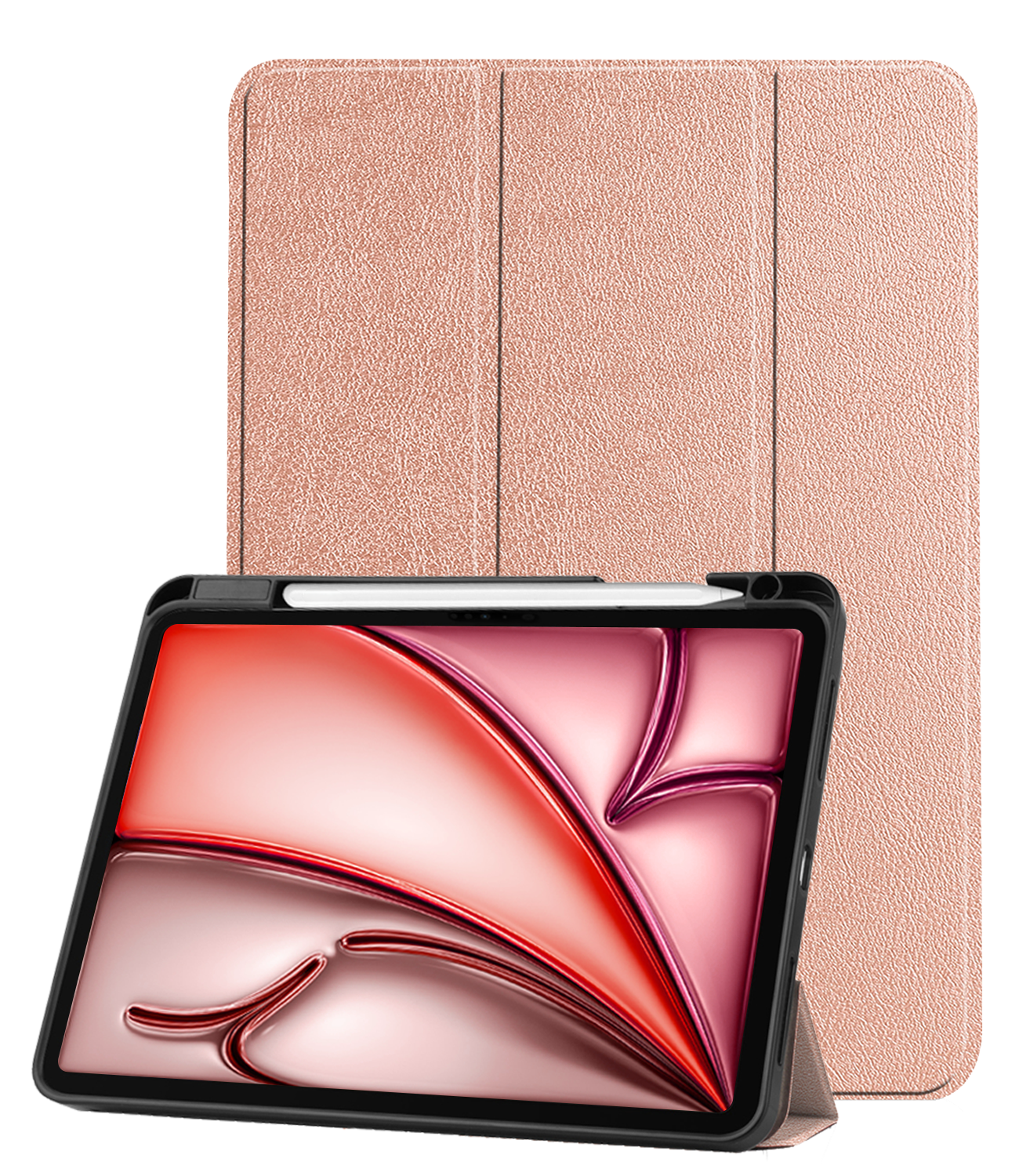 NoXx Hoesje Geschikt voor iPad Air 6 (11 inch) Hoesje Case Hard Cover Hoes Book Case Met Uitsparing Geschikt voor Apple Pencil - Rosé goud