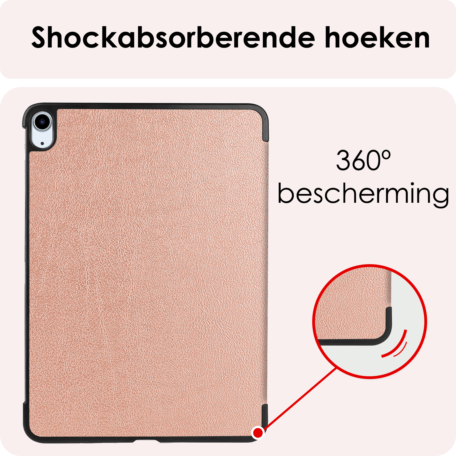 NoXx Hoesje Geschikt voor iPad Air 6 (11 inch) Hoesje Case Hard Cover Hoes Book Case Met Uitsparing Geschikt voor Apple Pencil - Rosé goud