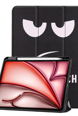 NoXx Hoesje Geschikt voor iPad Air 6 (11 inch) Hoesje Case Hard Cover Hoes Book Case Met Uitsparing Geschikt voor Apple Pencil - Don't Touch Me