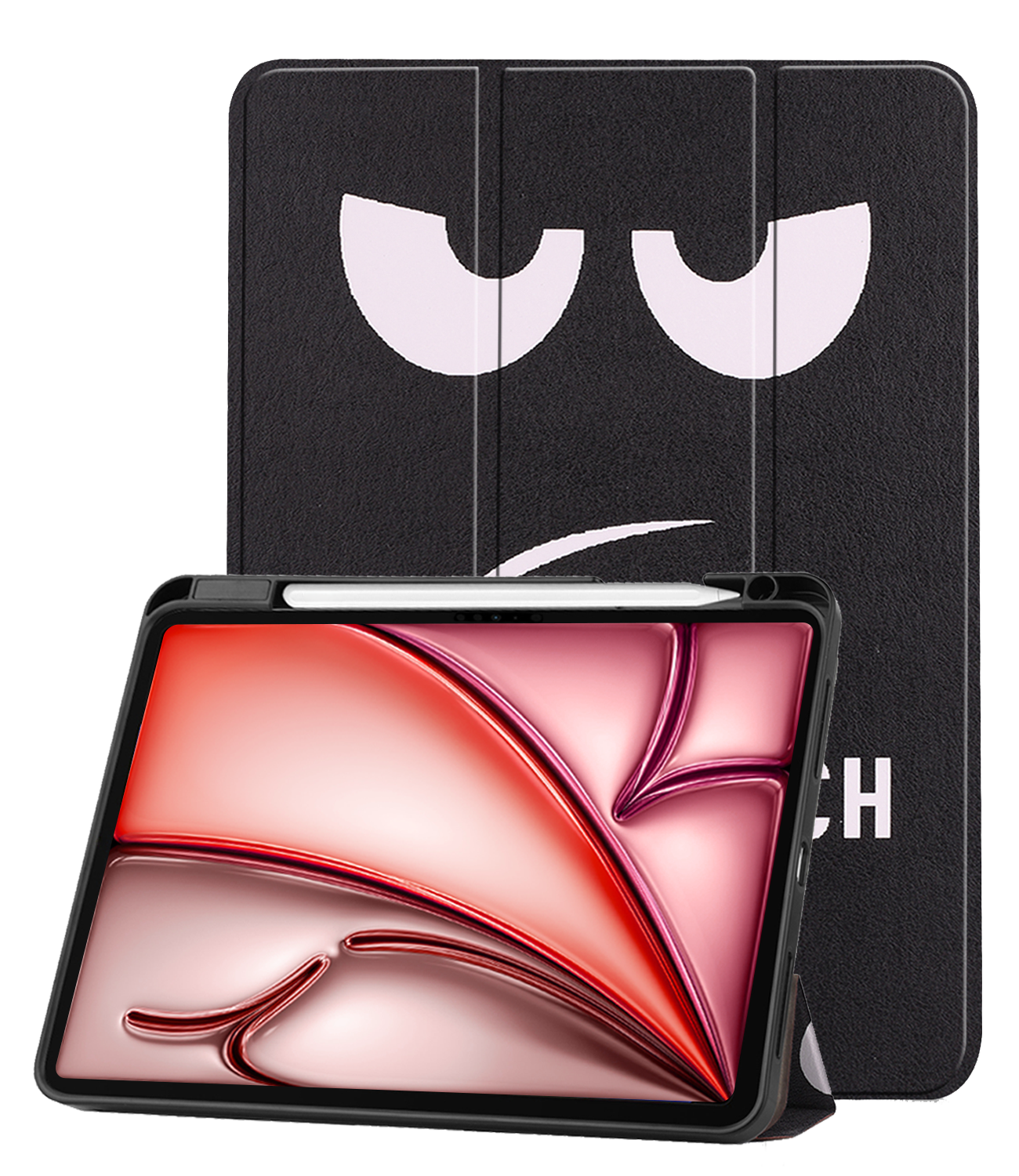 NoXx Hoesje Geschikt voor iPad Air 6 (11 inch) Hoesje Case Hard Cover Hoes Book Case Met Uitsparing Geschikt voor Apple Pencil - Don't Touch Me
