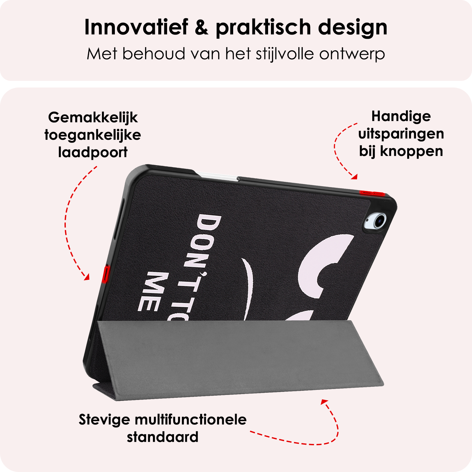 NoXx Hoesje Geschikt voor iPad Air 6 (11 inch) Hoesje Case Hard Cover Hoes Book Case Met Uitsparing Geschikt voor Apple Pencil - Don't Touch Me
