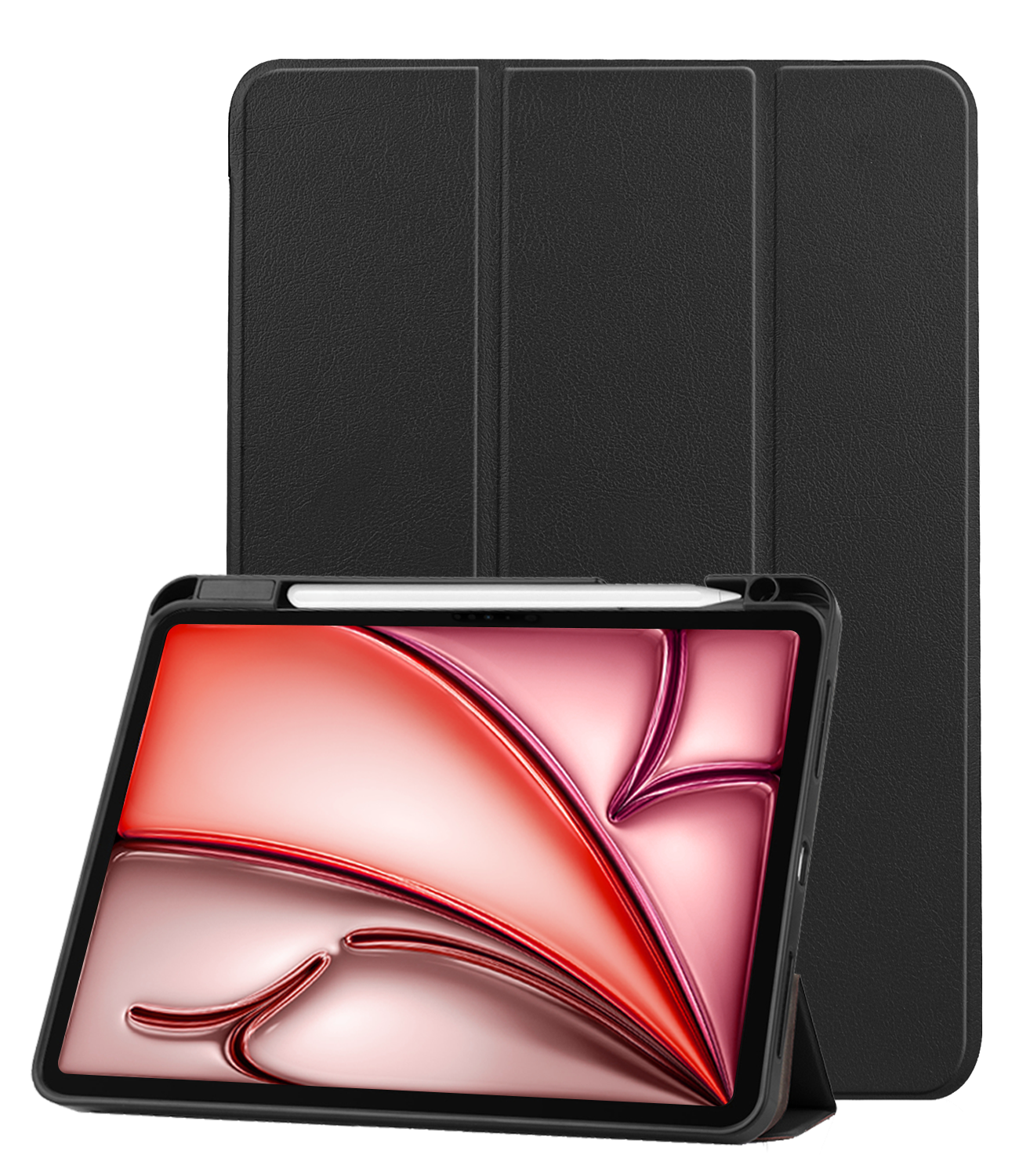NoXx Hoesje Geschikt voor iPad Air 6 (11 inch) Hoesje Case Hard Cover Hoes Book Case Met Uitsparing Geschikt voor Apple Pencil - Zwart