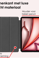 NoXx Hoesje Geschikt voor iPad Air 6 (11 inch) Hoesje Case Hard Cover Hoes Book Case Met Uitsparing Geschikt voor Apple Pencil - Zwart
