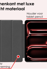 NoXx Hoesje Geschikt voor iPad Pro 2024 (13 inch) Hoesje Case Hard Cover Hoes Book Case Met Uitsparing Geschikt voor Apple Pencil - Donkergroen