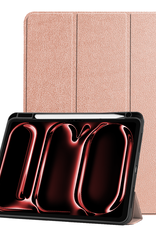 NoXx Hoesje Geschikt voor iPad Pro 2024 (11 inch) Hoesje Case Hard Cover Hoes Book Case Met Uitsparing Geschikt voor Apple Pencil - Rosé goud