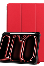 NoXx Hoesje Geschikt voor iPad Pro 2024 (11 inch) Hoesje Case Hard Cover Hoes Book Case Met Uitsparing Geschikt voor Apple Pencil - Rood
