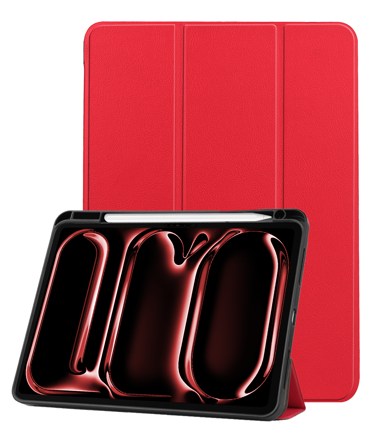 NoXx Hoesje Geschikt voor iPad Pro 2024 (11 inch) Hoesje Case Hard Cover Hoes Book Case Met Uitsparing Geschikt voor Apple Pencil - Rood