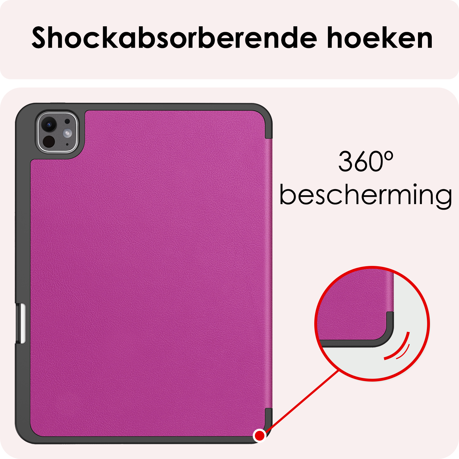 NoXx Hoesje Geschikt voor iPad Pro 2024 (11 inch) Hoesje Case Hard Cover Hoes Book Case Met Uitsparing Geschikt voor Apple Pencil - Paars