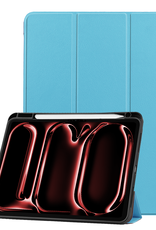 NoXx Hoesje Geschikt voor iPad Pro 2024 (11 inch) Hoesje Case Hard Cover Hoes Book Case Met Uitsparing Geschikt voor Apple Pencil - Lichtblauw