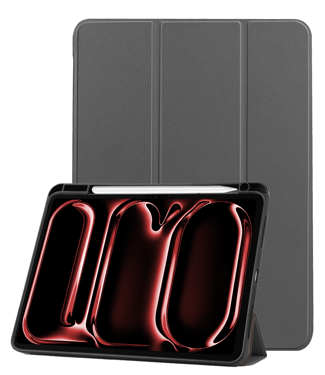 NoXx Hoesje Geschikt voor iPad Pro 2024 (11 inch) Hoesje Case Hard Cover Hoes Book Case Met Uitsparing Geschikt voor Apple Pencil - Grijs