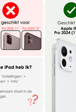 NoXx Hoesje Geschikt voor iPad Pro 2024 (11 inch) Hoesje Case Hard Cover Hoes Book Case Met Uitsparing Geschikt voor Apple Pencil - Grijs