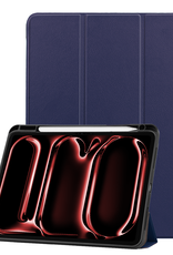 NoXx Hoesje Geschikt voor iPad Pro 2024 (11 inch) Hoesje Case Hard Cover Hoes Book Case Met Uitsparing Geschikt voor Apple Pencil - Donkerblauw