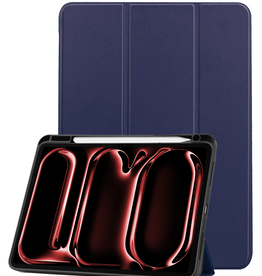 NoXx NoXx iPad Pro 2024 (11 inch) Hoesje Met Uitsparing Apple Pencil - Donkerblauw