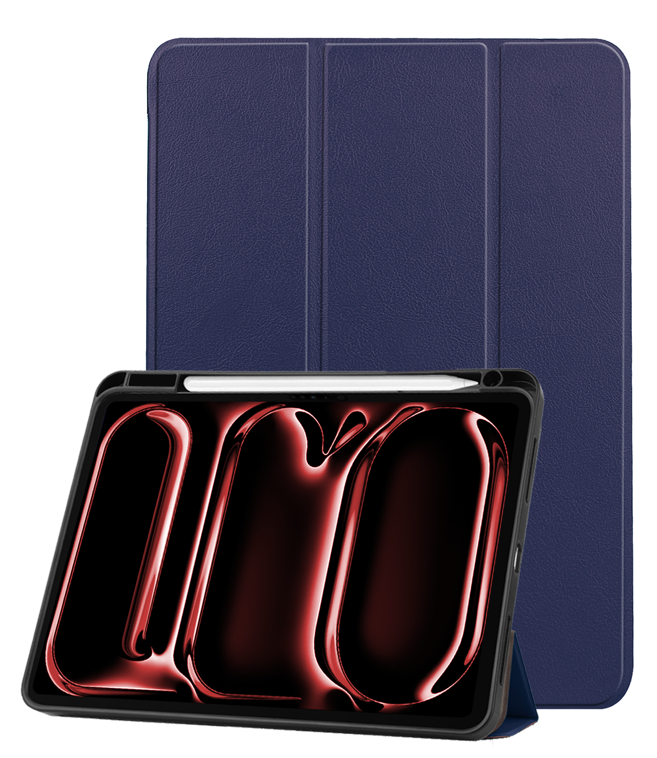 NoXx Hoesje Geschikt voor iPad Pro 2024 (11 inch) Hoesje Case Hard Cover Hoes Book Case Met Uitsparing Geschikt voor Apple Pencil - Donkerblauw