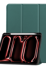 NoXx Hoesje Geschikt voor iPad Pro 2024 (11 inch) Hoesje Case Hard Cover Hoes Book Case Met Uitsparing Geschikt voor Apple Pencil - Donkergroen