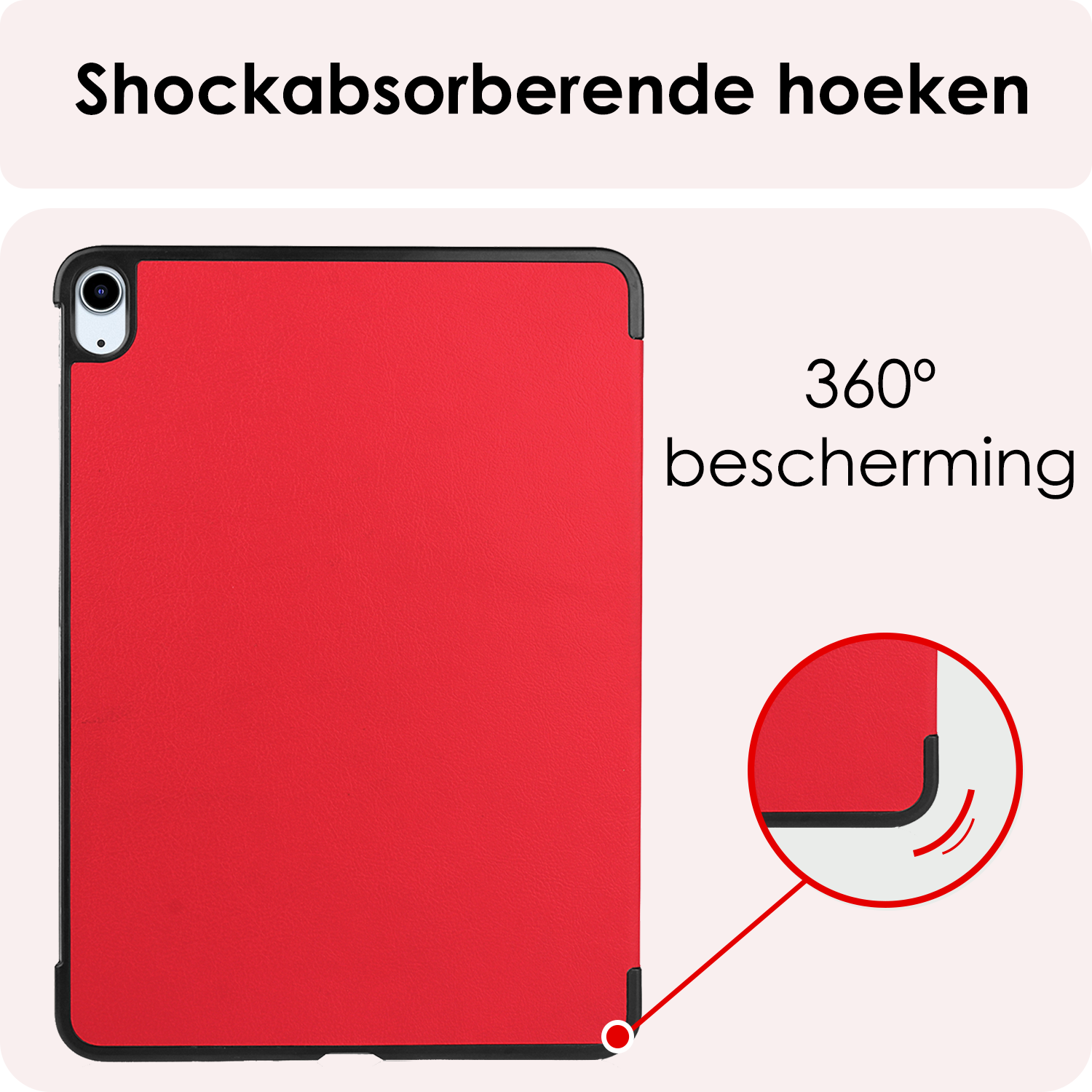 NoXx Hoesje Geschikt voor iPad Air 6 (13 inch) Hoesje Case Hard Cover Hoes Book Case Met Uitsparing Geschikt voor Apple Pencil - Rood