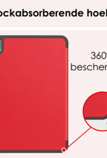 NoXx Hoesje Geschikt voor iPad Pro 2024 (13 inch) Hoesje Case Hard Cover Hoes Book Case Met Uitsparing Geschikt voor Apple Pencil Met Screenprotector - Rood