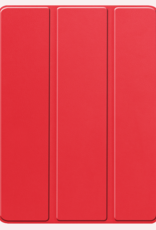 NoXx Hoesje Geschikt voor iPad Pro 2024 (13 inch) Hoesje Case Hard Cover Hoes Book Case Met Uitsparing Geschikt voor Apple Pencil Met Screenprotector - Rood