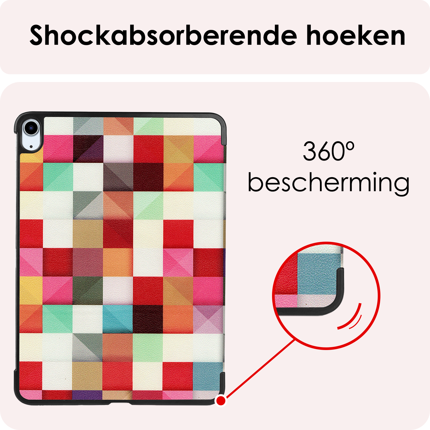NoXx Hoesje Geschikt voor iPad Air 6 (11 inch) Hoesje Case Hard Cover Hoes Book Case Met Screenprotector - Blokken
