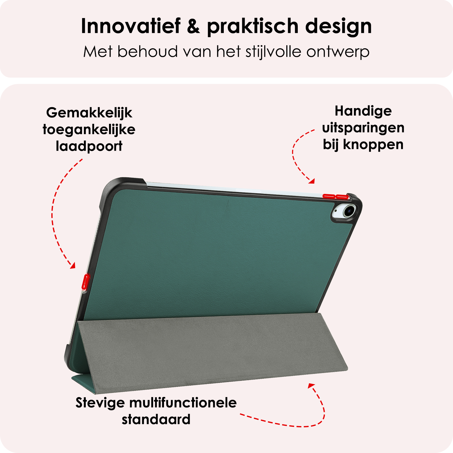 NoXx Hoesje Geschikt voor iPad Air 6 (11 inch) Hoesje Case Hard Cover Hoes Book Case Met Screenprotector - Donkergroen