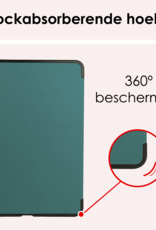 NoXx Hoesje Geschikt voor iPad Air 6 (11 inch) Hoesje Case Hard Cover Hoes Book Case Met Screenprotector - Donkergroen