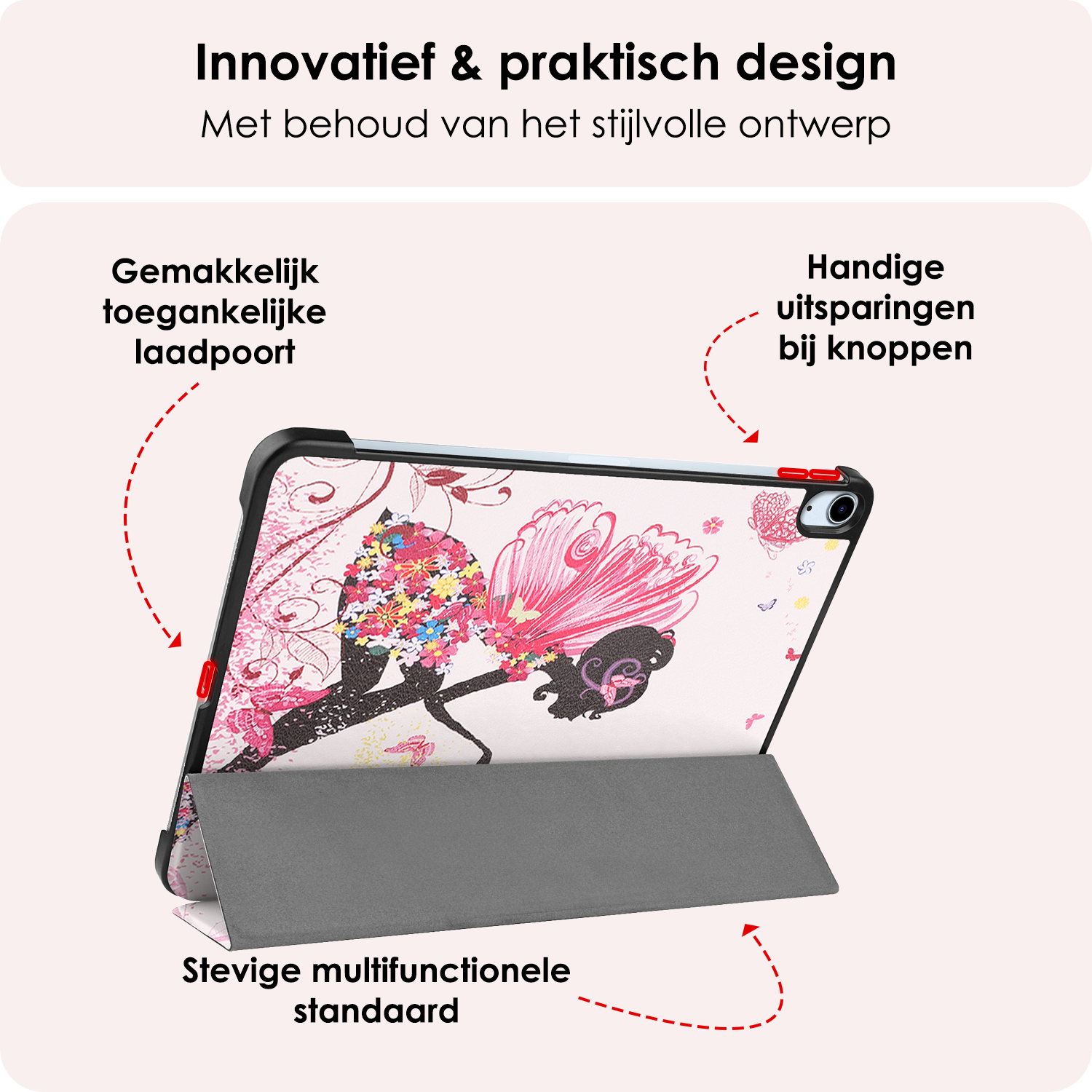 NoXx Hoesje Geschikt voor iPad Air 6 (11 inch) Hoesje Case Hard Cover Hoes Book Case Met Screenprotector - Elfje