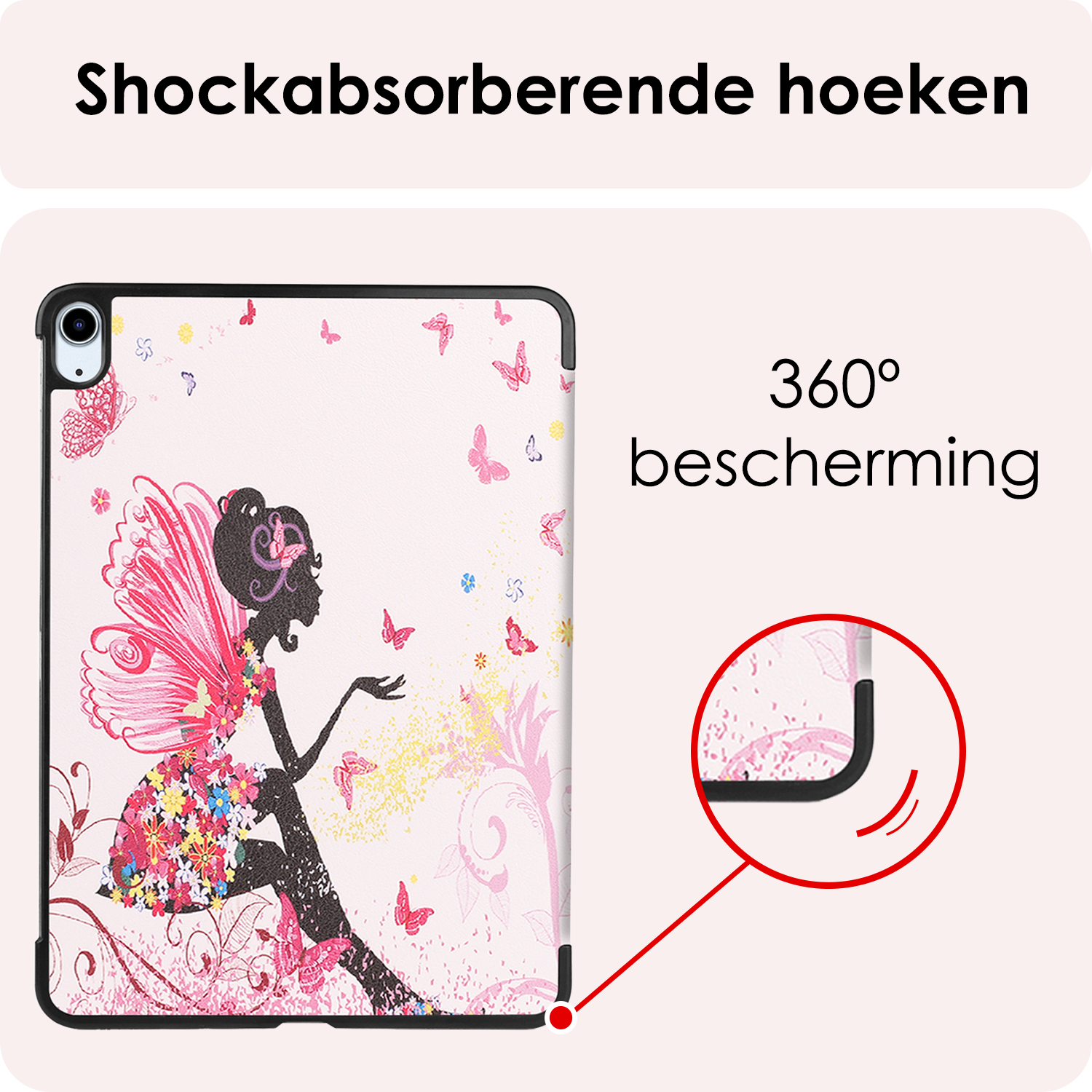 NoXx Hoesje Geschikt voor iPad Air 6 (11 inch) Hoesje Case Hard Cover Hoes Book Case Met Screenprotector - Elfje