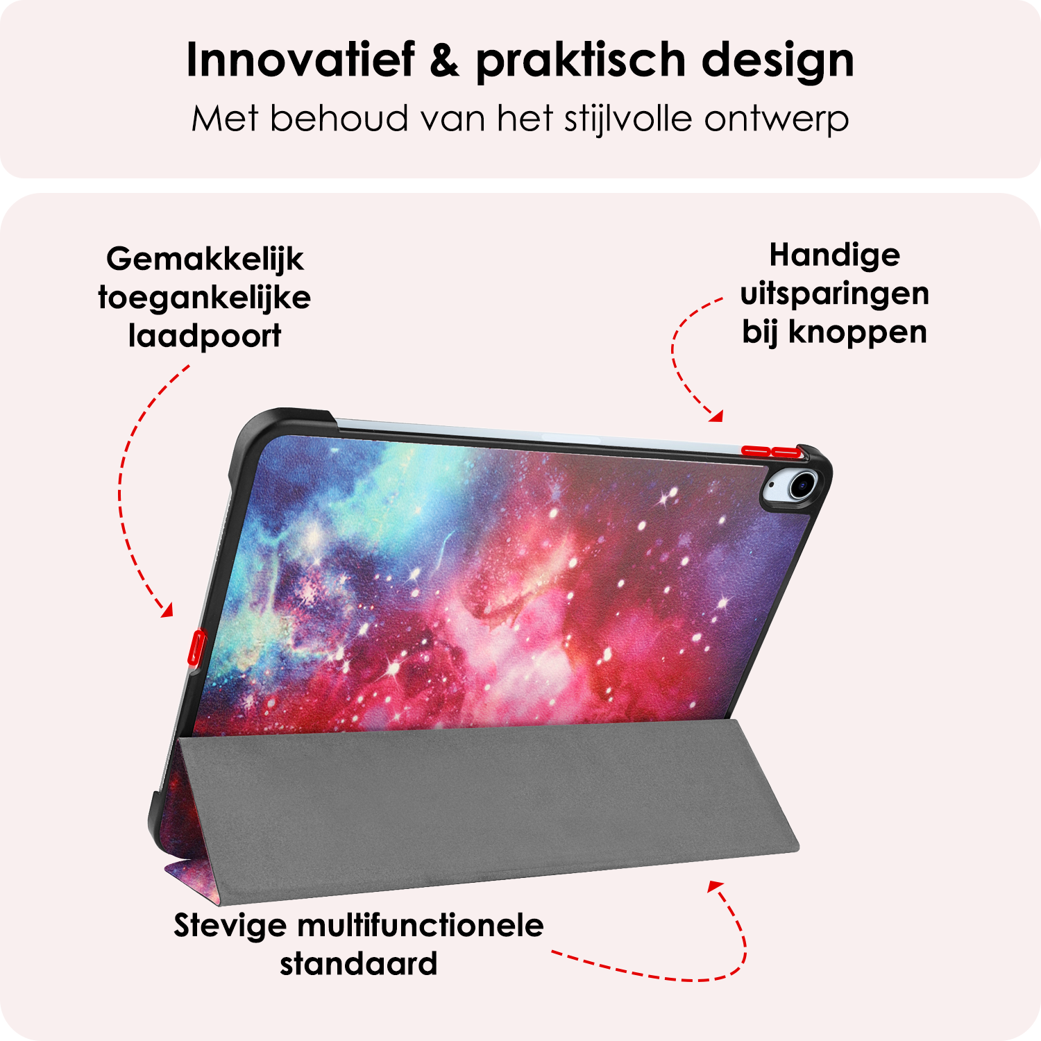 NoXx Hoesje Geschikt voor iPad Air 6 (11 inch) Hoesje Case Hard Cover Hoes Book Case Met Screenprotector - Galaxy