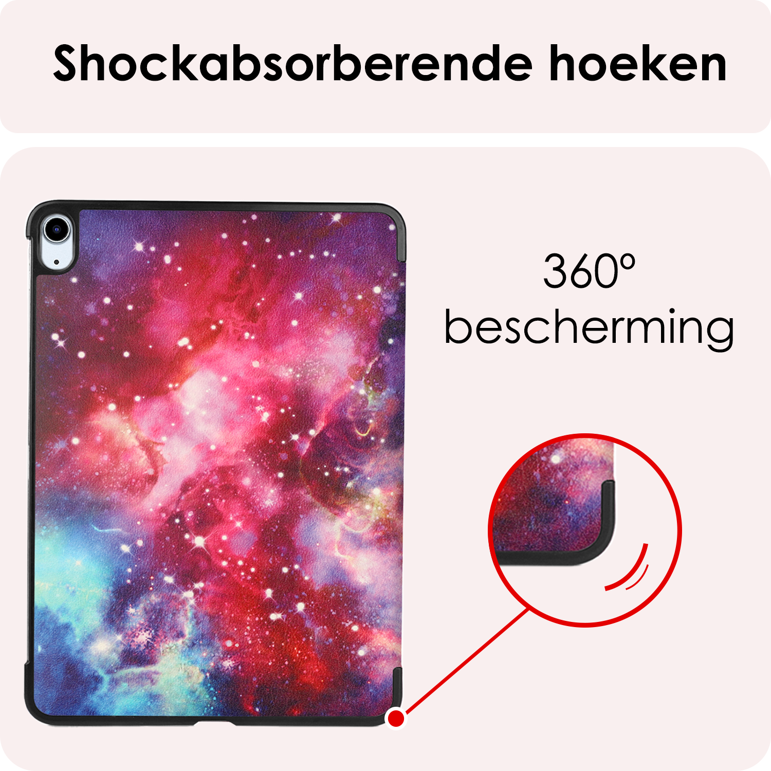 NoXx Hoesje Geschikt voor iPad Air 6 (11 inch) Hoesje Case Hard Cover Hoes Book Case Met Screenprotector - Galaxy