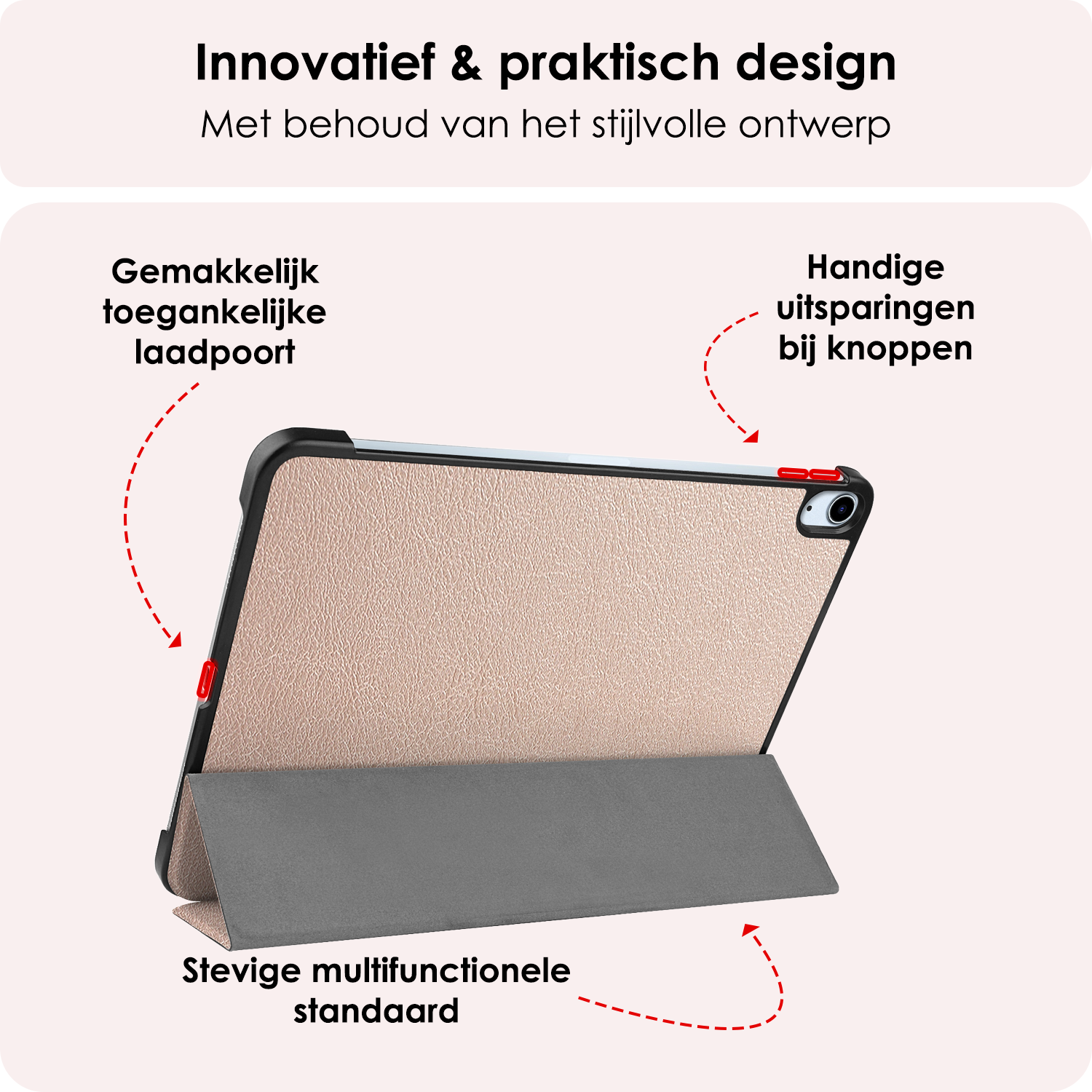 NoXx Hoesje Geschikt voor iPad Air 6 (11 inch) Hoesje Case Hard Cover Hoes Book Case Met Screenprotector - Goud