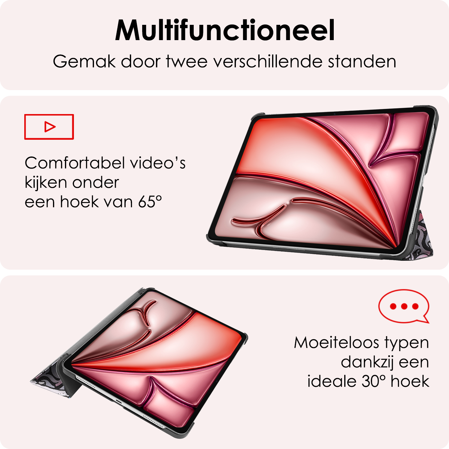 NoXx Hoesje Geschikt voor iPad Air 6 (11 inch) Hoesje Case Hard Cover Hoes Book Case Met Screenprotector - Graffity