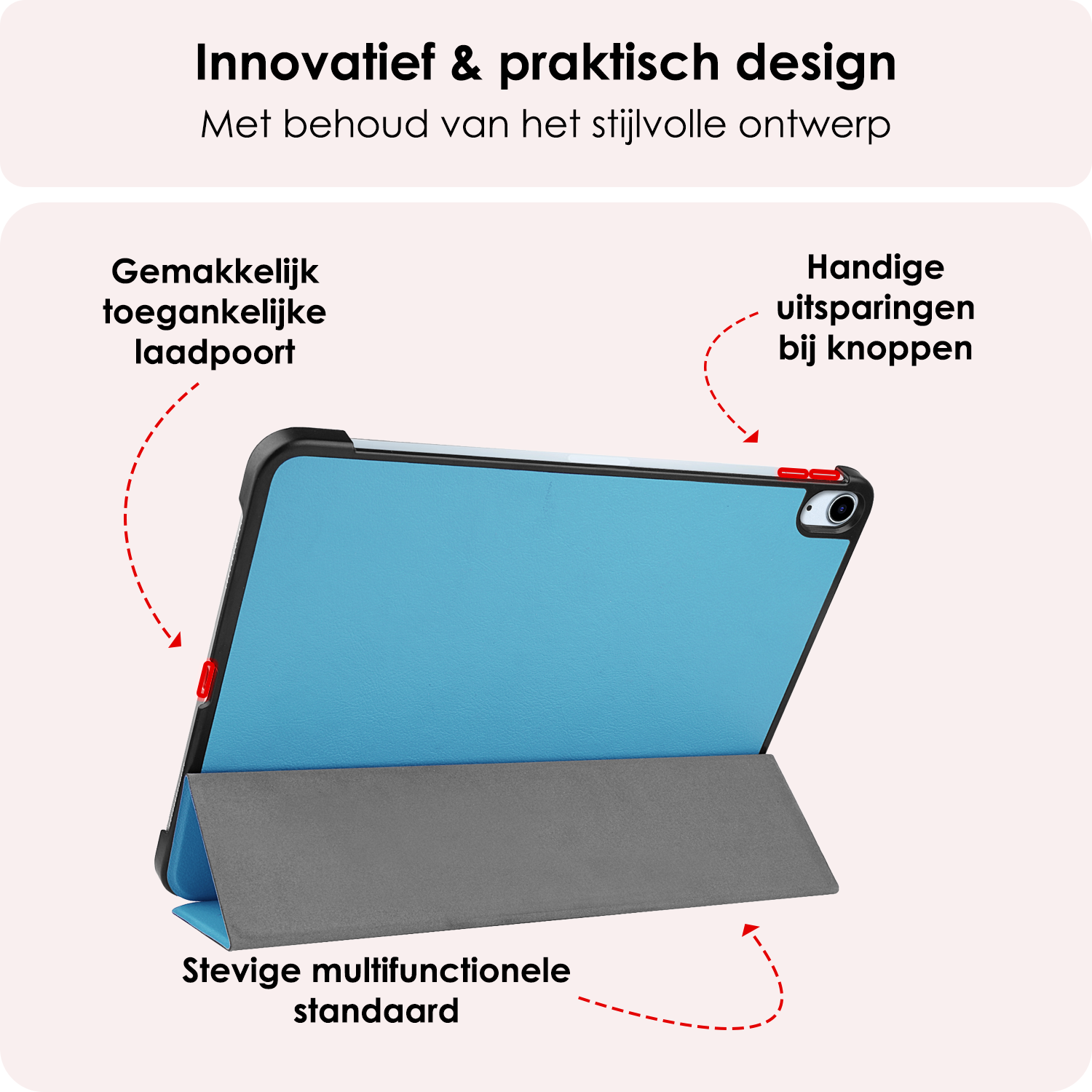 NoXx Hoesje Geschikt voor iPad Air 6 (11 inch) Hoesje Case Hard Cover Hoes Book Case Met Screenprotector - Lichtblauw