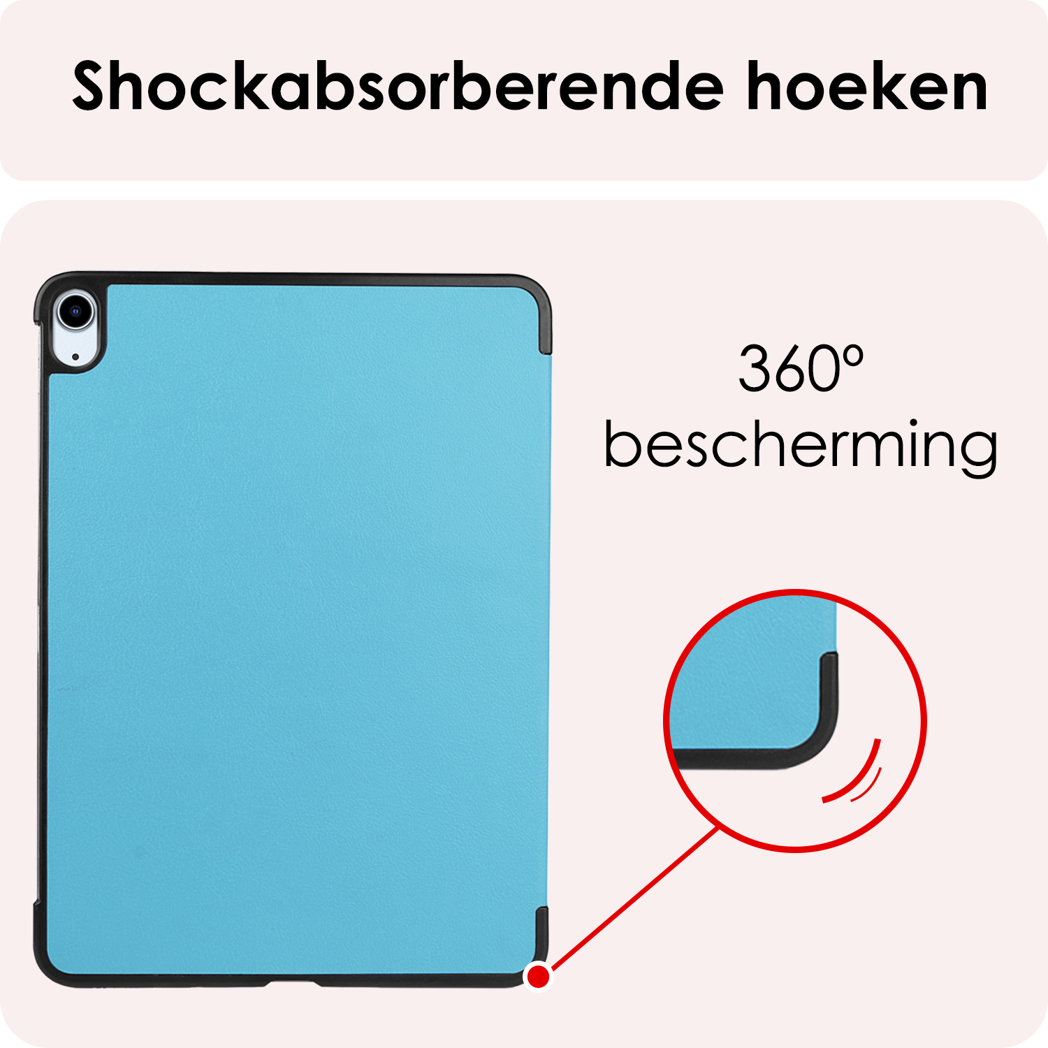 NoXx Hoesje Geschikt voor iPad Air 6 (11 inch) Hoesje Case Hard Cover Hoes Book Case Met Screenprotector - Lichtblauw